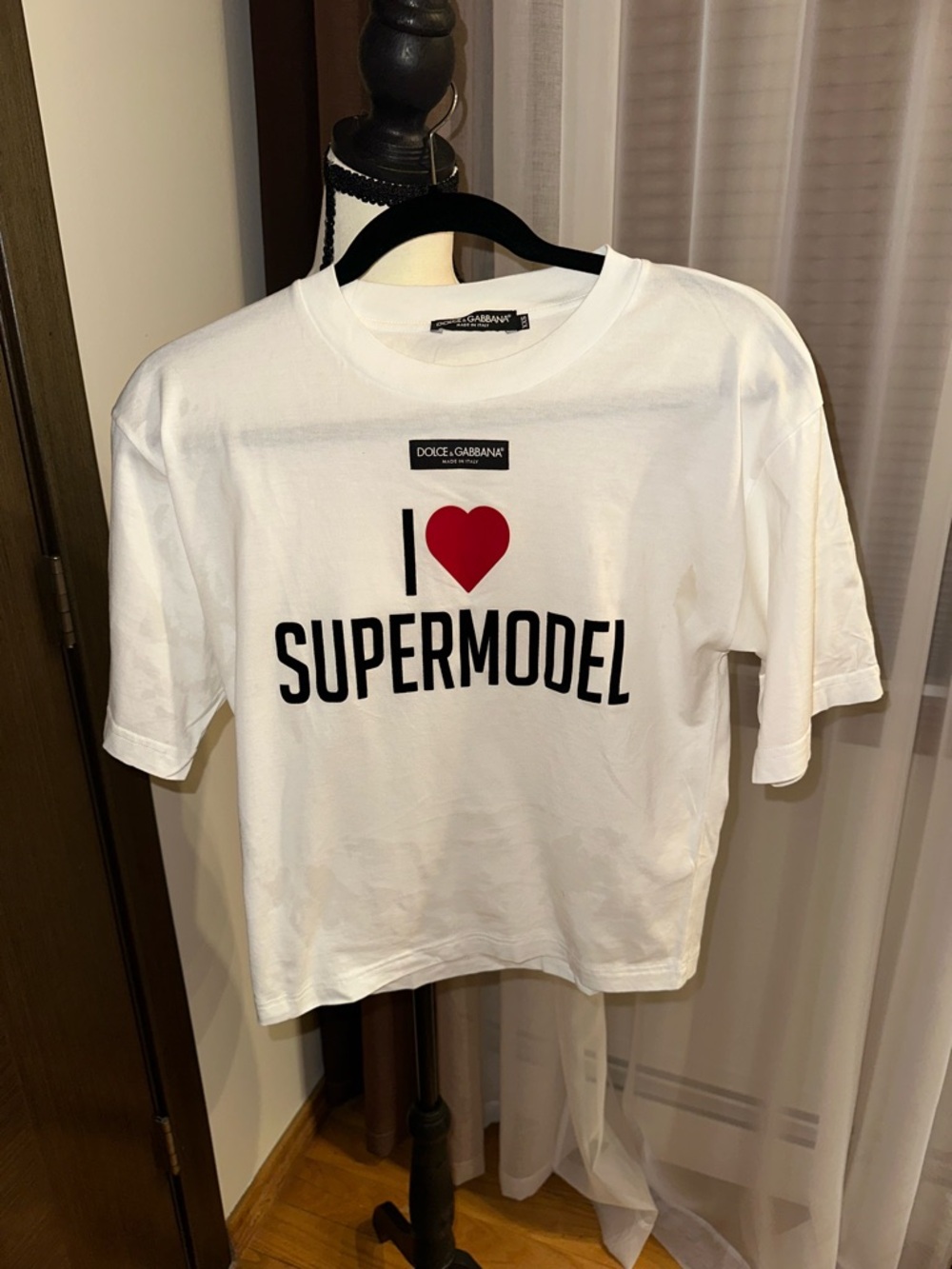 Dolce & Gabbana women’s White "I ❤ Supermodel" Tee size XXS